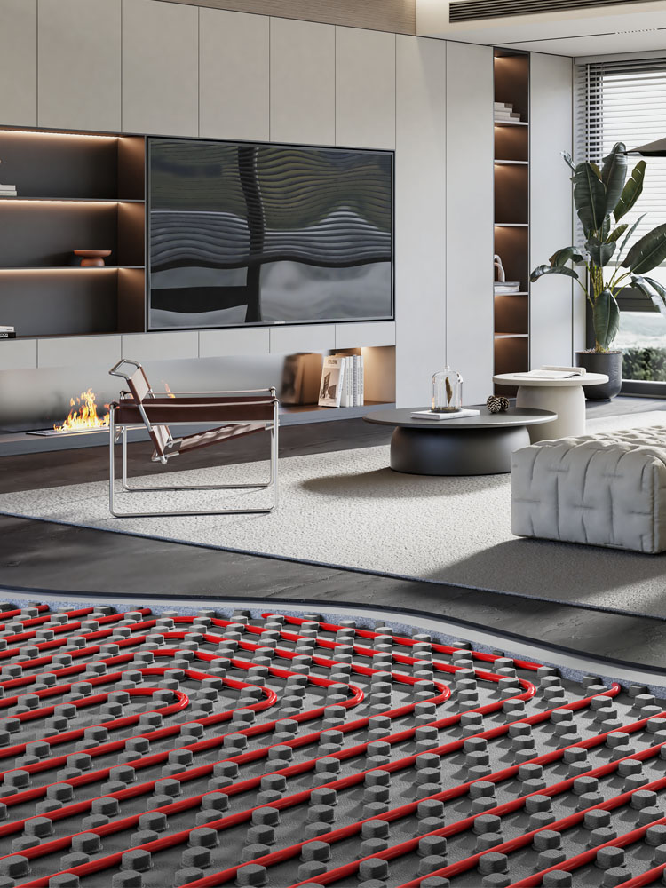 Low temperature radiation heating system, comfortable, energy saving and environmental protection.